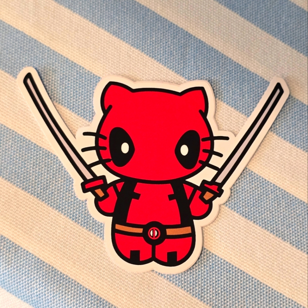 Hello Kitty x Deadpool Sticker (3 pack)